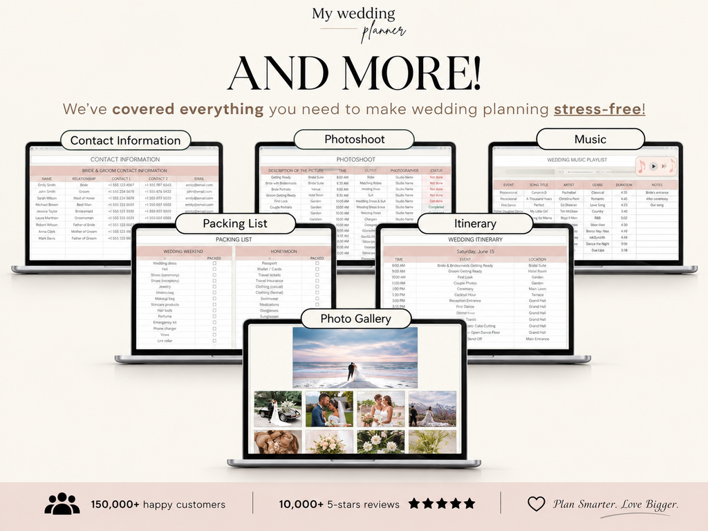 💍 The Ultimate Wedding Planner Spreadsheet | Your All-in-One Digital Wedding Planning Organizer ✨