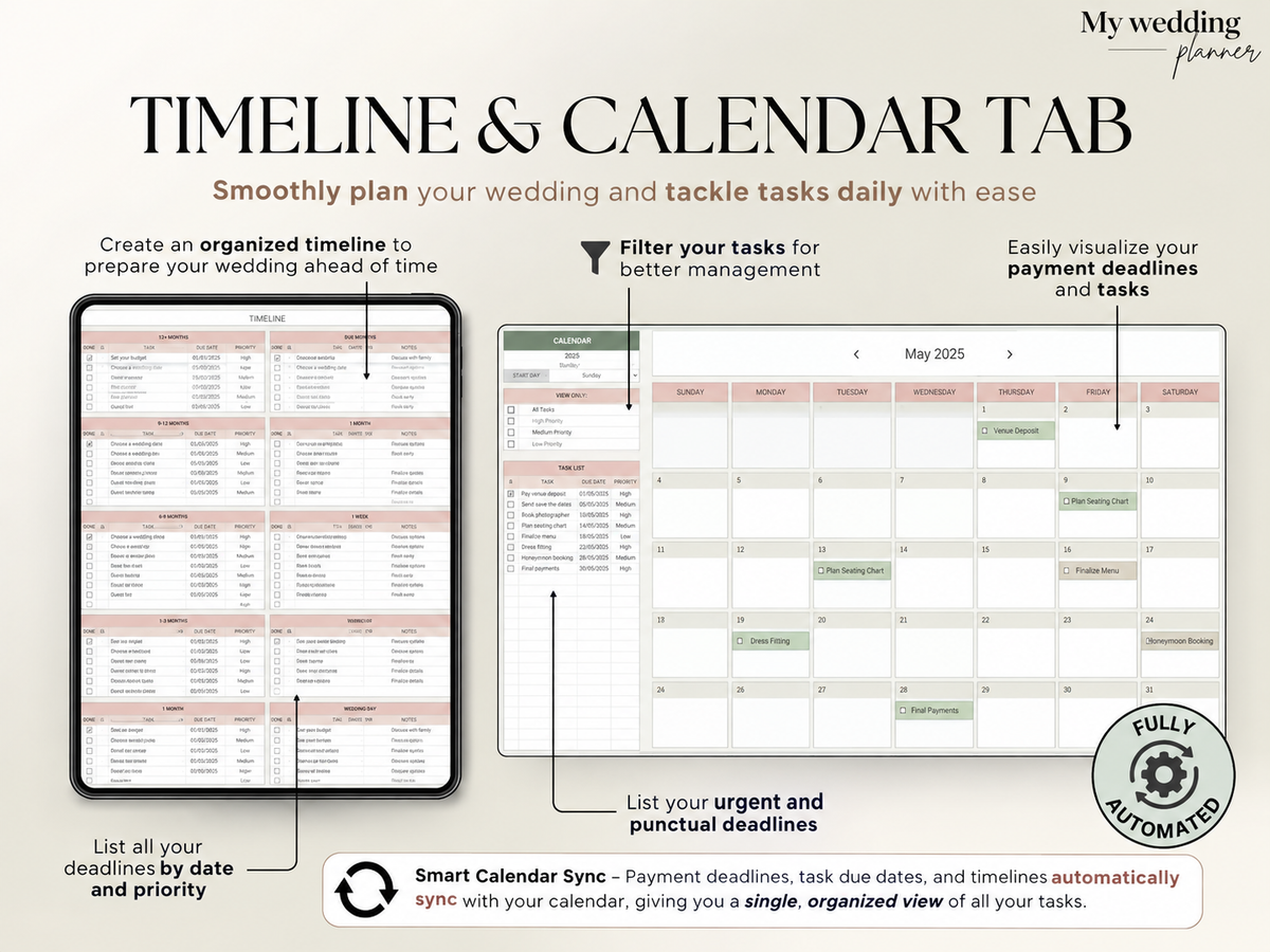 💍 The Ultimate Wedding Planner Spreadsheet | Your All-in-One Digital Wedding Planning Organizer ✨